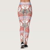 Blume Glocken und Zapfen im rosa Hintergrund Leggings (Rückseite)