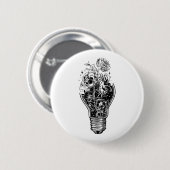 Blume Glühbirne Power Tree Ruhe für Hippies Button (Vorne & Hinten)