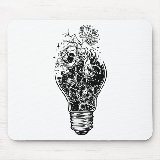Blume Glühbirne Power Tree Ruhe für Hippies Mousepad (Vorne)