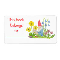 Blume Gnome-Buchlabel