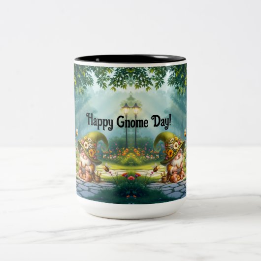 Blume Gnome Keramik Zweifarbige Tasse (Mittel)