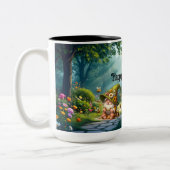 Blume Gnome Keramik Zweifarbige Tasse (Links)