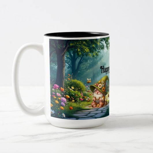 Blume Gnome Keramik Zweifarbige Tasse (Links)