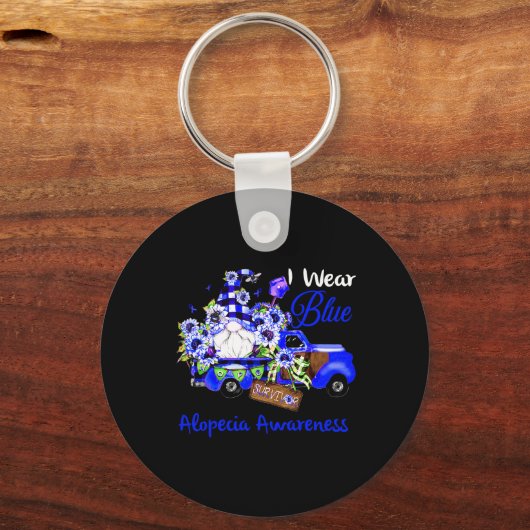 Blume Gnome Survivor Alopezie Bewusstsein Schlüsselanhänger (Vorderseite)