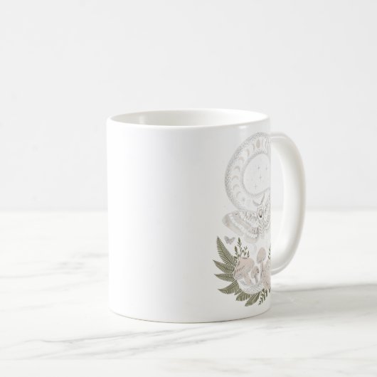 Blume Goblincore Moth Butterfly Monophons Cotta Kaffeetasse (VorderseiteRechts)