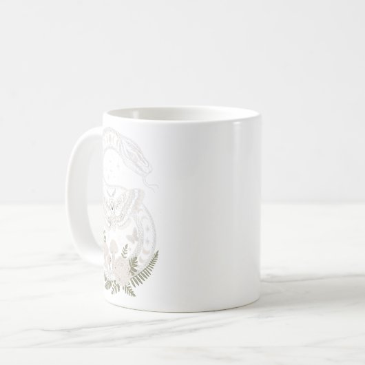 Blume Goblincore Moth Butterfly Monophons Cotta Kaffeetasse (Vorderseite Links)