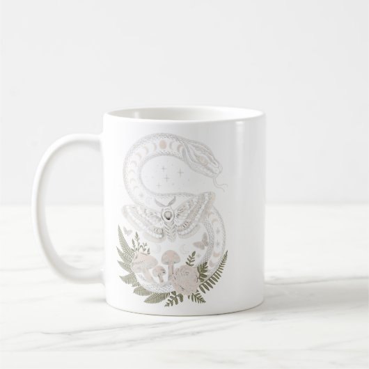 Blume Goblincore Moth Butterfly Monophons Cotta Kaffeetasse (Links)