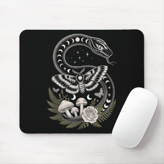Blume Goblincore Moth Butterfly Monophons Cotta Mousepad (Mit Mouse)