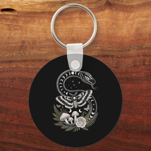 Blume Goblincore Moth Butterfly Monophons Cotta Schlüsselanhänger (Vorderseite)