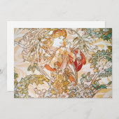 Blume Goddess Art Nouveau Artwork by Alphons Much Einladung (Vorne/Hinten)
