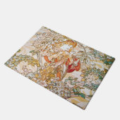 Blume Goddess Art Nouveau Artwork by Alphons Much Fußmatte (Schrägansicht)