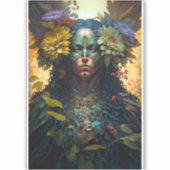 Blume Goddess Fantasy Art Aufkleber (Vorderseite)