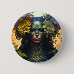 Blume Goddess Fantasy Art Button