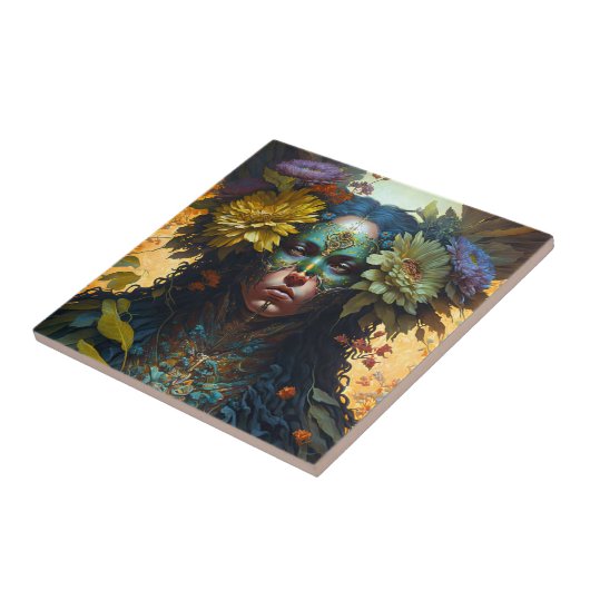 Blume Goddess Fantasy Art Fliese (Seite)