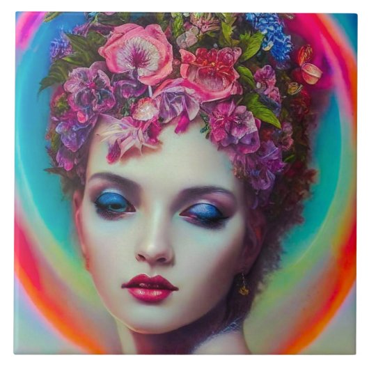 Blume Goddess Fliese (Vorderseite)