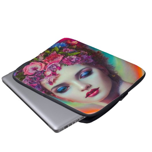 Blume Goddess Laptopschutzhülle (Vorne Knopf)