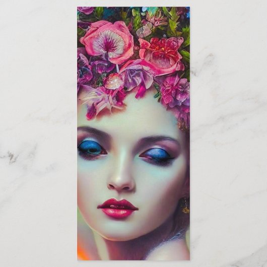 Blume Goddess Lesezeichen Menükarte (Rückseite)