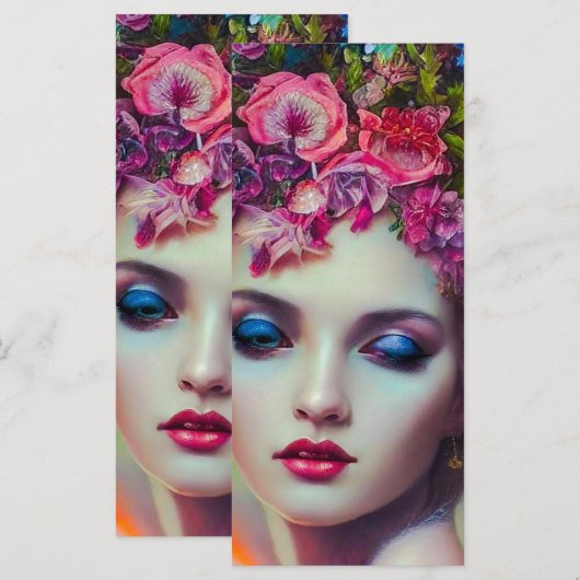 Blume Goddess Lesezeichen Menükarte (Vorne/Hinten)