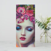 Blume Goddess Lesezeichen Menükarte (Stehend Vorderseite)