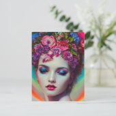 Blume Goddess Postkarte (Stehend Vorderseite)