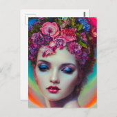 Blume Goddess Postkarte (Vorne/Hinten)