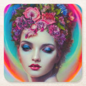 Blume Goddess Rechteckiger Pappuntersetzer (Vorderseite)