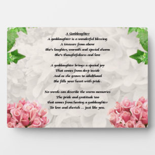 Blume Godtochter Poem Plaque Fotoplatte