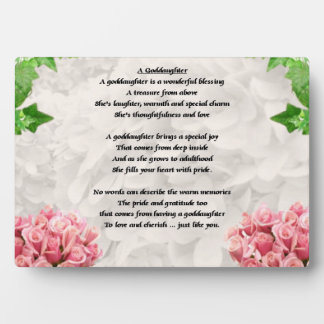 Blume Godtochter Poem Plaque Fotoplatte