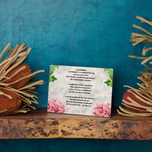 Blume Godtochter Poem Plaque Fotoplatte (Seite)