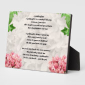Blume Godtochter Poem Plaque Fotoplatte (Seite)