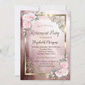 Blume Gold-Frame-Rückzahlung Einladung (Vorderseite)