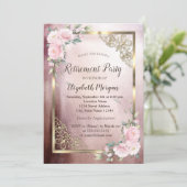 Blume Gold-Frame-Rückzahlung Einladung (Stehend Vorderseite)