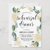 Blume Gold Glitzer Probe Abendessen Einladung (Vorderseite)