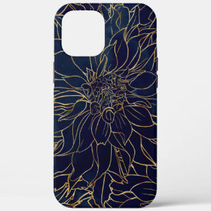 Blume Gold und Blue Dahlia Case-Mate iPhone Hülle