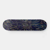 Blume Gold und Blue Dahlia Skateboard (Horizontal)