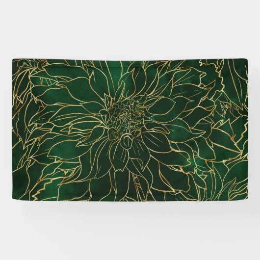 Blume Gold und Green Dahlia Banner (Horizontal)