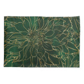 Blume Gold und Green Dahlia Kissenbezug (Rückseite)