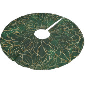 Blume Gold und Green Dahlia Polyester Weihnachtsbaumdecke (Schrägansicht)