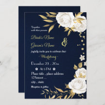 Blume Goldmedaille Hochzeitseinladung