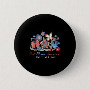 Blume "Gott segne Amerika" 4. Juli Unabhängigkeits Button