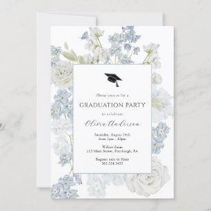 Blume-Graduierungspartei für blaues Wasser Einladung