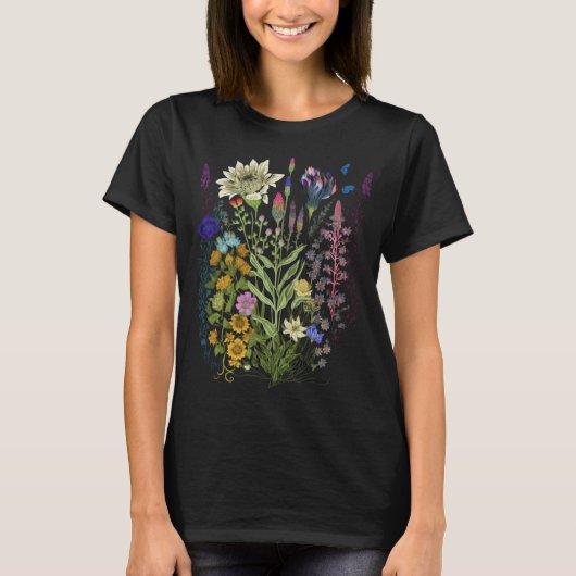 Blume, grafisch für die Wildblume von Frauen, blas T-Shirt (Vorderseite)