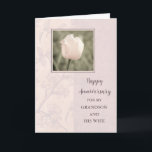Blume Grandson und seine Ehefrau Jahrestag Karte<br><div class="desc">Glückliche Hochzeitskarte für Enkel und seine Ehefrau mit hübschen rosa Tulpen und herzlichen Vers.</div>
