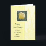 Blume Grandson und seine Ehefrau Jahrestag Karte<br><div class="desc">Glückliche Hochzeitskarte für Enkel und seine Ehefrau mit hübschen gelben Tulpen und herzlichen Vers.</div>