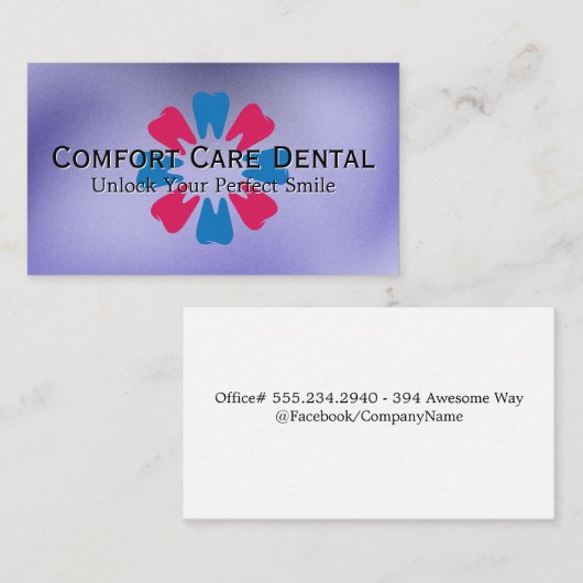 Blume Graphic | Zahnarzt Visitenkarte (Vorne/Hinten)