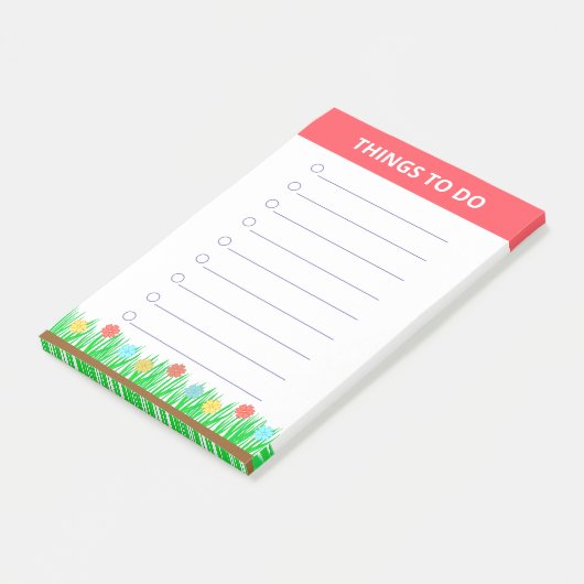 Blume & Gras Personalisierte Dinge zu tun Post-it Klebezettel (angewinkelt)