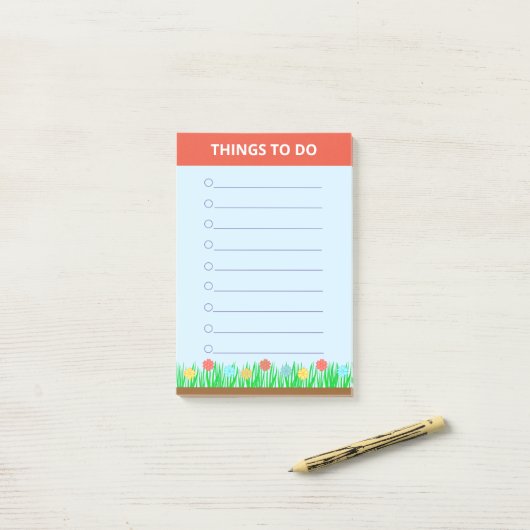Blume & Gras Personalisierte Dinge zu tun Post-it Klebezettel (Auf Schreibtisch)