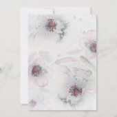 Blume Grau Pink Boho Brautparty Einladung (Rückseite)