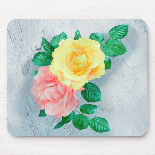Blume Green Sheen Rose Tan Mousepad (Vorne)