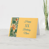 Blume Grenzgestaltung Personalisiert Geburtstag Karte (Vorderseite)